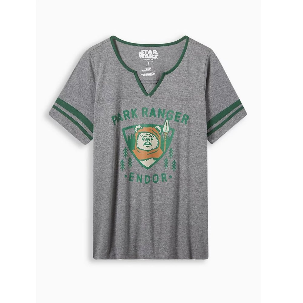 Star Wars Endor Varsity Tee, Gray, Size 10